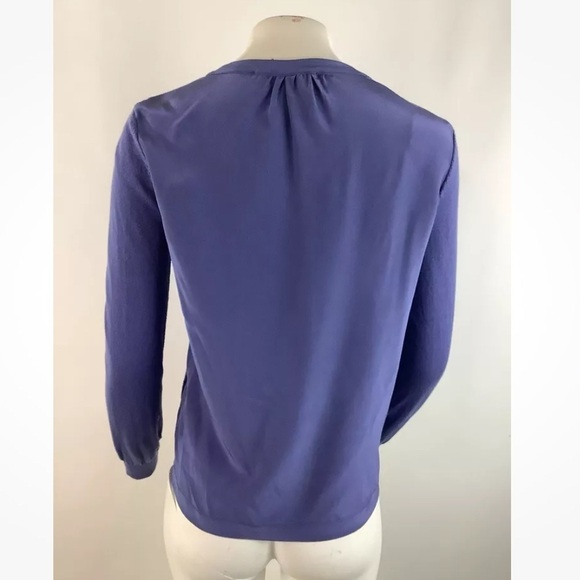 Comptoir Des Cotonniers Sz S Silk Cotton Lightweight Button Cardigan Blue - Picture 4 of 6